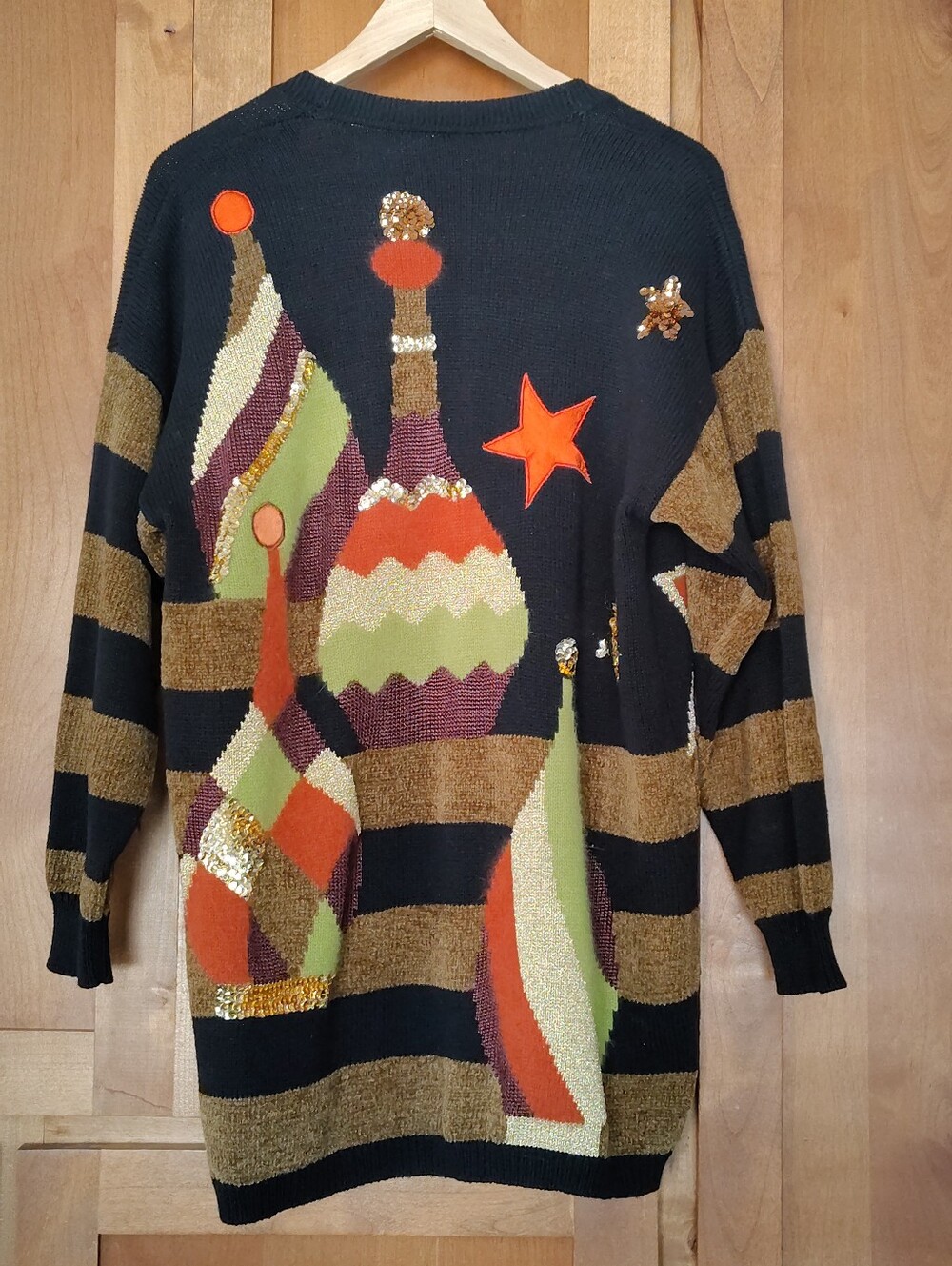 Oui Designer Collection Vintage Statement Cardigan Sweater, Multicolored | S